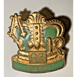 American Royal Horse Show AR 63 Guest Crown Shape Badge Vintage Pinback Pin 1963